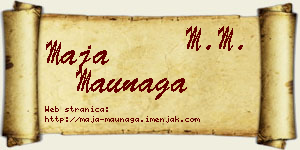Maja Maunaga vizit kartica